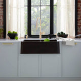 Ikon SILGRANIT 30'' Single Bowl Apron-Front Farmhouse Sink - Anthracite