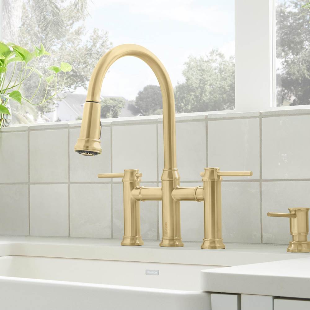 Empressa Pull-Down Dual-Spray Bridge Faucet - Chrome
