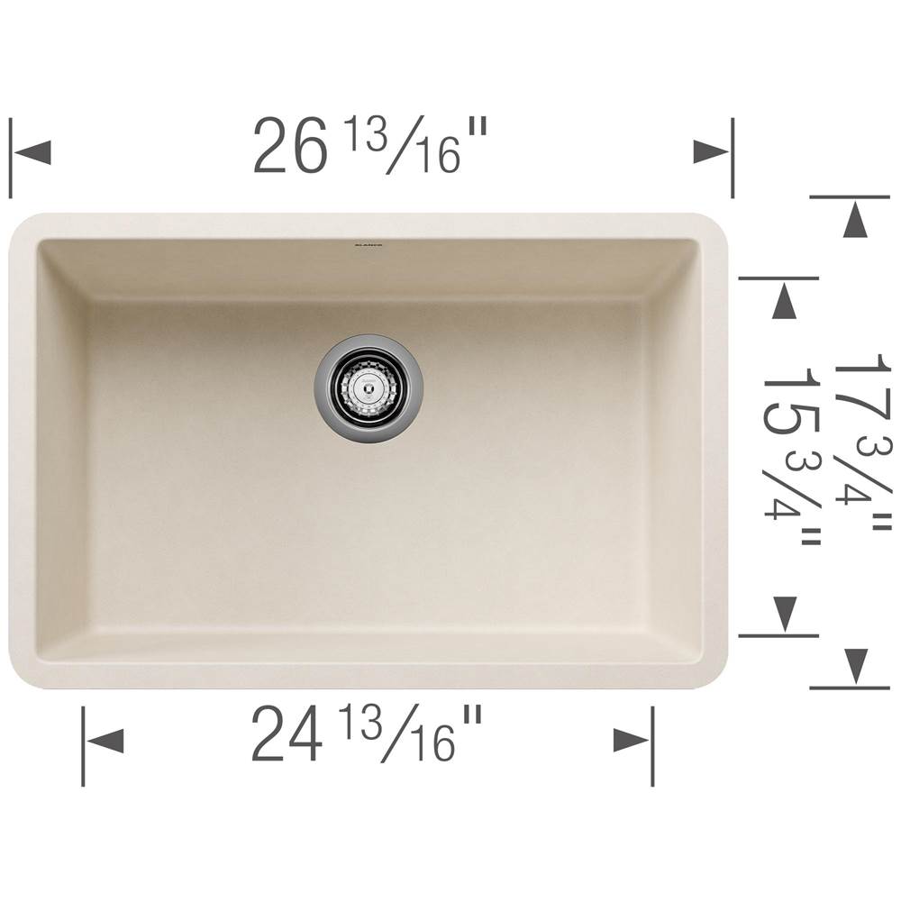 Precis SILGRANIT 27'' Single Bowl Undermount Kitchen Sink - Soft White