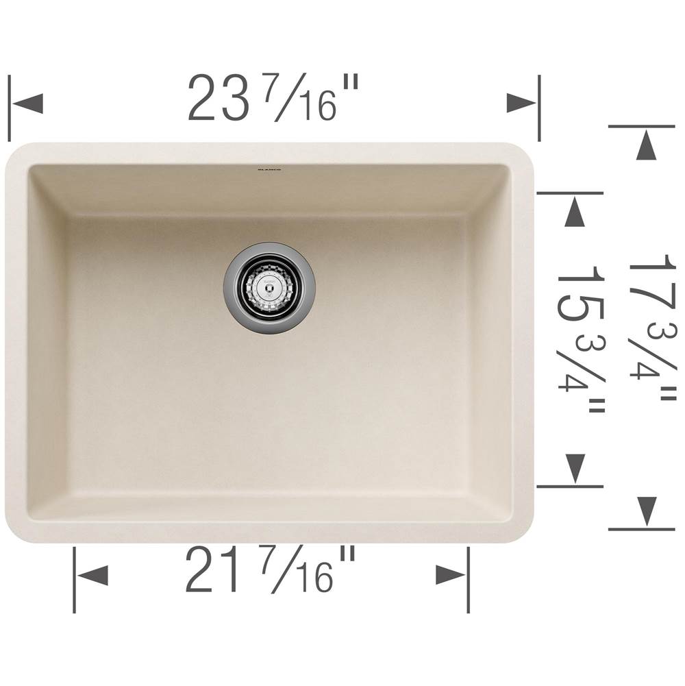 Precis SILGRANIT 24'' Single Bowl Undermount Kitchen Sink - Soft White