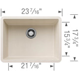 Precis SILGRANIT 24'' Single Bowl Undermount Kitchen Sink - Soft White