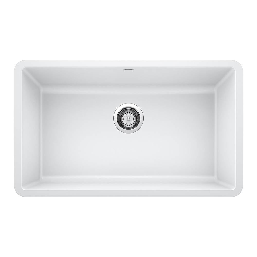 Blanco - Precis SILGRANIT 30'' Single Bowl Undermount Kitchen Sink - White - White
