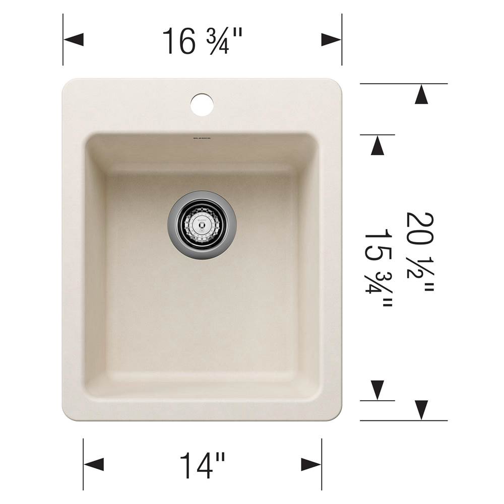 Liven SILGRANIT 17'' Dual Mount Bar Sink - Coal Black