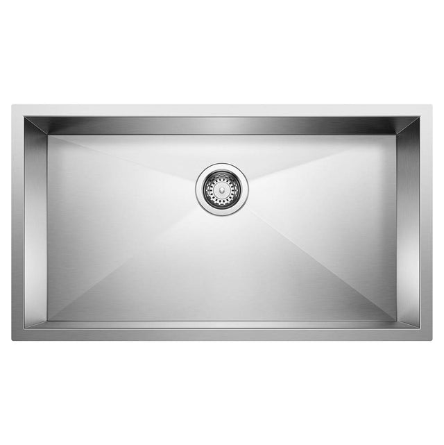 Blanco - Quatrus R0 32'' Single Bowl Undermount Stainless Steel Kitchen Sink - Satin Polish