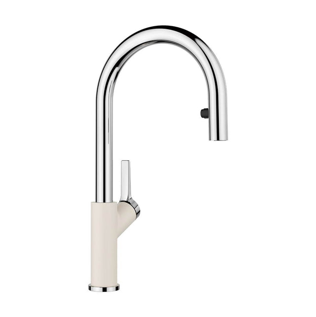 Blanco - Urbena Pull-Down Dual-Spray Kitchen Faucet - Chrome/Soft White - Chrome With Soft White