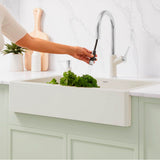 Urbena Pull-Down Dual-Spray Kitchen Faucet - Chrome/Soft White