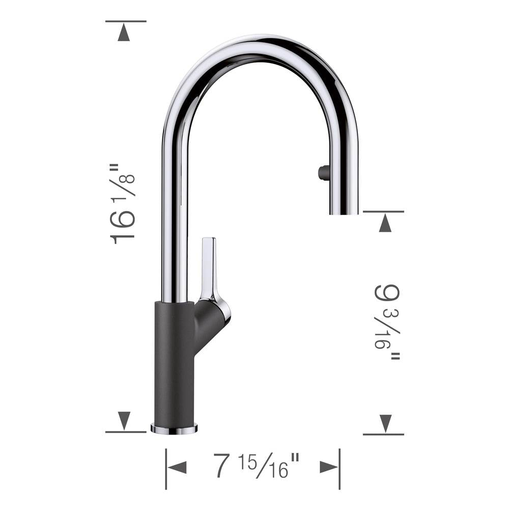Urbena Pull-Down Dual-Spray Kitchen Faucet - Chrome