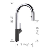 Urbena Pull-Down Dual-Spray Kitchen Faucet - Chrome
