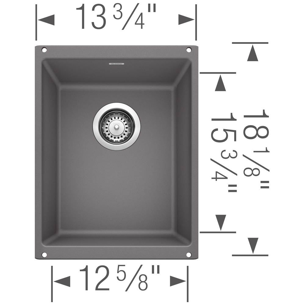 Precis SILGRANIT 13'' Undermount Bar Sink - Coal Black