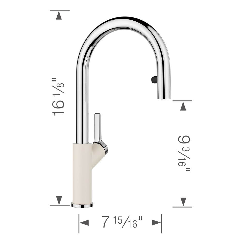 Urbena Pull-Down Dual-Spray Kitchen Faucet - Chrome/Soft White
