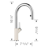 Urbena Pull-Down Dual-Spray Kitchen Faucet - Chrome/Soft White