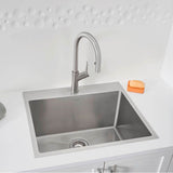 Quatrus R15 25'' Single Bowl Dual Mount Stainless Steel Laundry Sink
