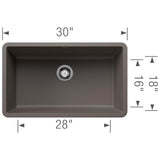 Precis SILGRANIT 30'' Single Bowl Undermount Kitchen Sink - Soft White