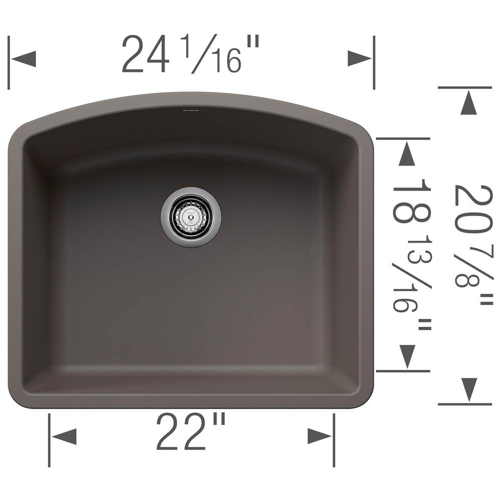 Diamond SILGRANIT 24'' Single Bowl Undermount Kitchen Sink - Soft White