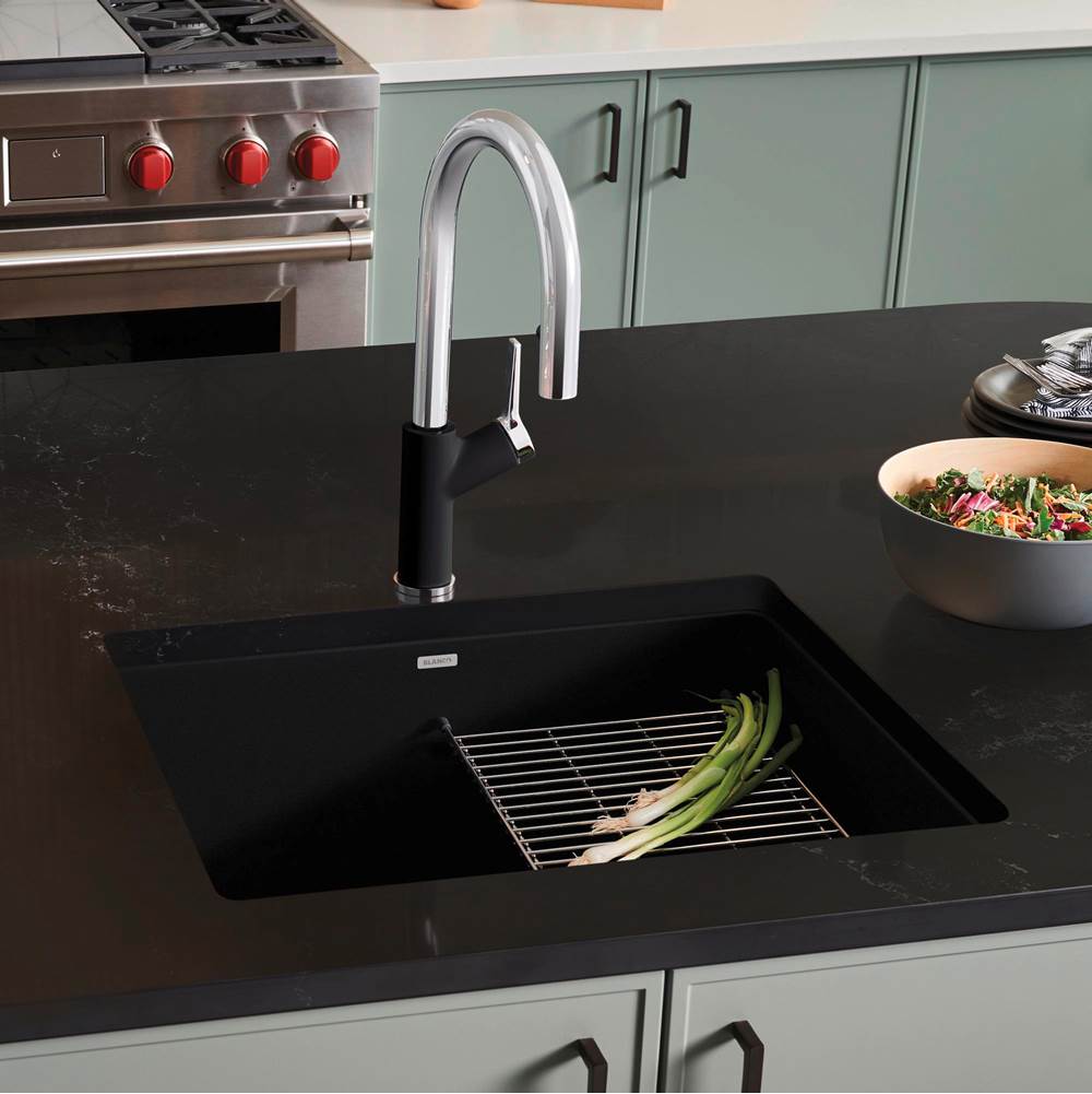 Precis SILGRANIT 24'' Single Bowl Undermount Kitchen Sink - Coal Black