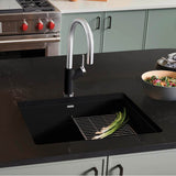 Precis SILGRANIT 24'' Single Bowl Undermount Kitchen Sink - Coal Black