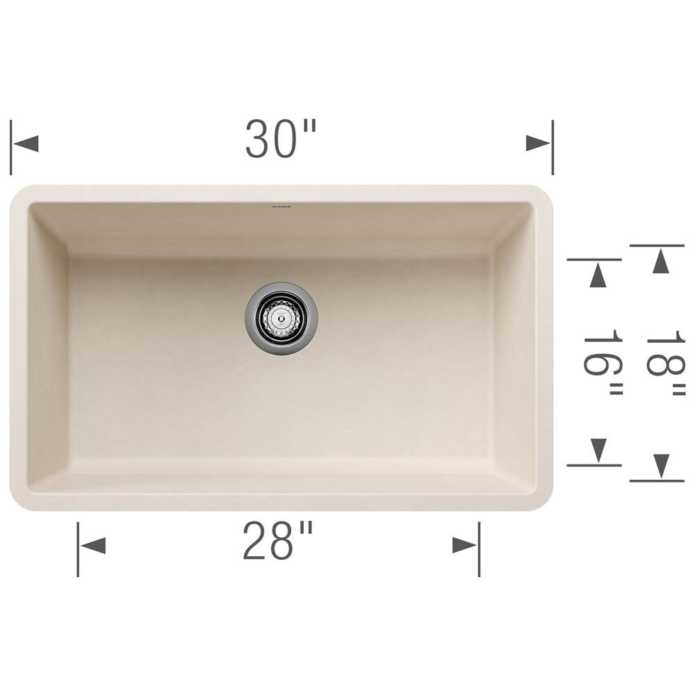 Precis SILGRANIT 30'' Single Bowl Undermount Kitchen Sink - Soft White