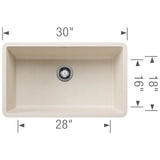 Precis SILGRANIT 30'' Single Bowl Undermount Kitchen Sink - Soft White