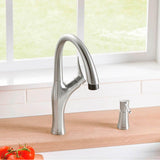 Artona Pull-Down Dual-Spray Kitchen Faucet - PVD Steel/Anthracite