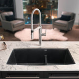 Performa SILGRANIT 33'' 60/40 Double Bowl Undermount Kitchen Sink with Low Divide - White