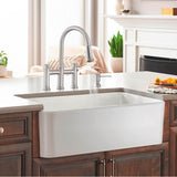 Cerana 33'' Fireclay Single Bowl Apron-Front Farmhouse Sink - White