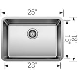 Formera 25'' Single Bowl Undermount Stainless Steel Kitchen Sink