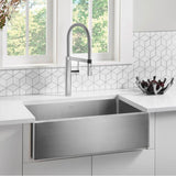 Quatrus R15 32'' Single Bowl Apron-Front Stainless Steel Farmhouse Sink