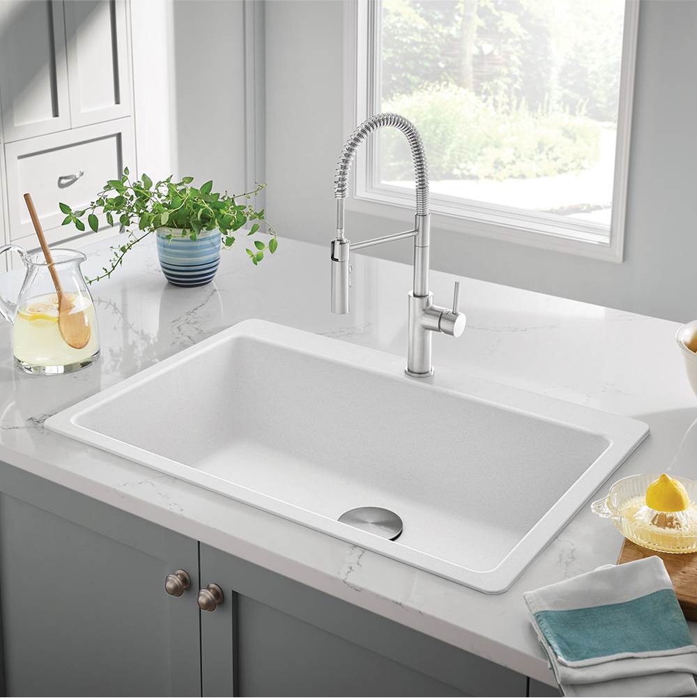 Catris Semi-Pro Pull-Down Dual-Spray Kitchen Faucet - Chrome
