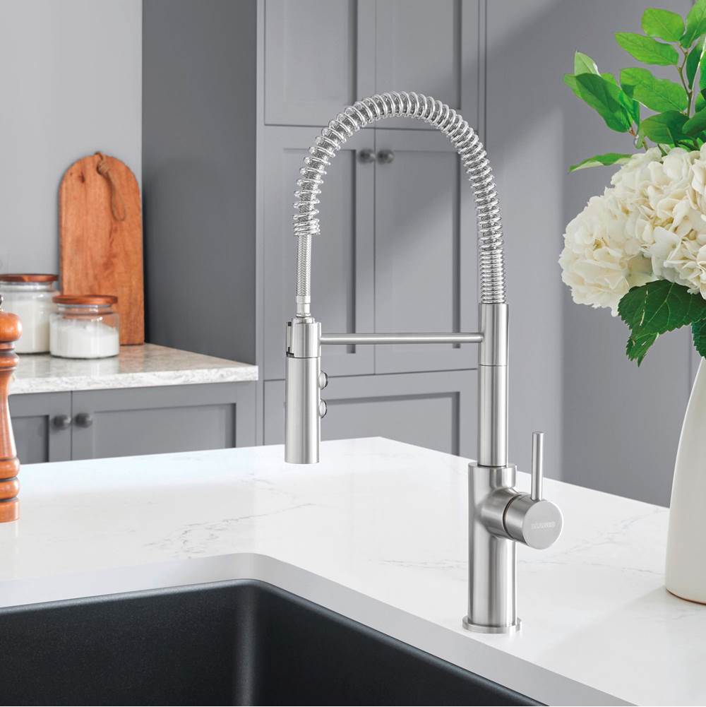 Catris Semi-Pro Pull-Down Dual-Spray Kitchen Faucet - Chrome
