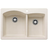 Blanco - Diamond SILGRANIT 33'' 60/40 Double Bowl Dual Mount Kitchen Sink - Soft White - Soft White