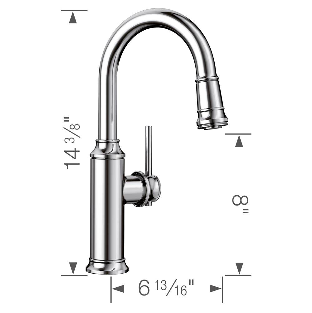 Empressa Pull-Down Bar Faucet - Chrome