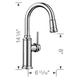 Empressa Pull-Down Bar Faucet - Chrome