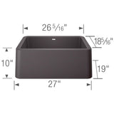 Ikon SILGRANIT 27'' Single Bowl Apron-Front Farmhouse Sink - Anthracite