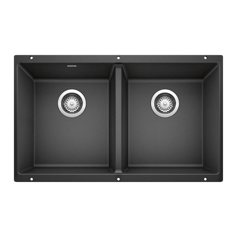 Blanco - Precis SILGRANIT 29'' 50/50 Double Bowl Undermount Kitchen Sink - Anthracite - Anthracite