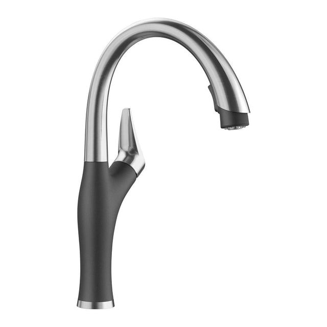 Blanco - Artona Pull-Down Dual-Spray Kitchen Faucet - PVD Steel/Anthracite - Pvd Steel With Anthracite