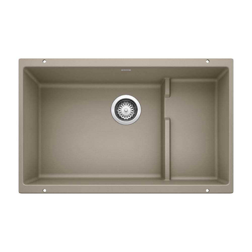 Blanco - Precis Cascade SILGRANIT 29'' Single Bowl Undermount Kitchen Sink with Colander - Truffle - Truffle