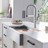 Quatrus R15 Ergon 33'' Single Bowl Apron-Front Stainless Steel Farmhouse Sink
