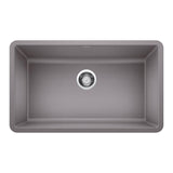Blanco - Precis SILGRANIT 30'' Single Bowl Undermount Kitchen Sink - Metallic Gray - Metallic Gray