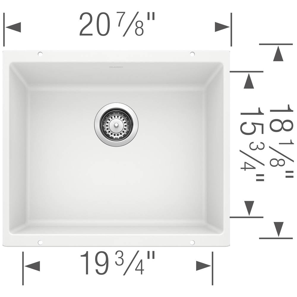 Precis SILGRANIT 21'' Single Bowl Undermount Kitchen Sink - Coal Black