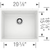 Precis SILGRANIT 21'' Single Bowl Undermount Kitchen Sink - Coal Black