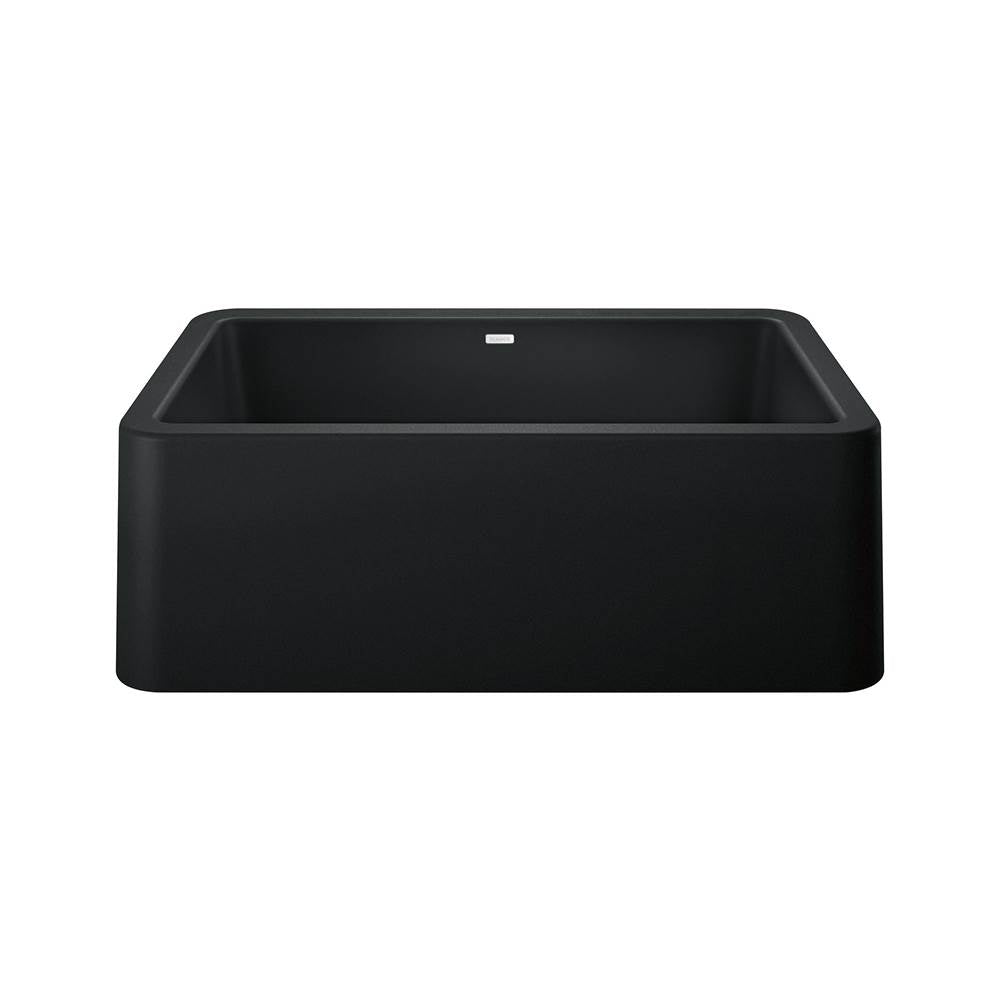 Blanco - Ikon SILGRANIT 30'' Single Bowl Apron-Front Farmhouse Sink - Coal Black - Coal Black