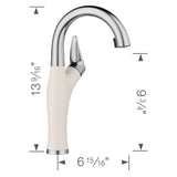 Artona Pull-Down Dual-Spray Bar Faucet - PVD Steel/Soft White