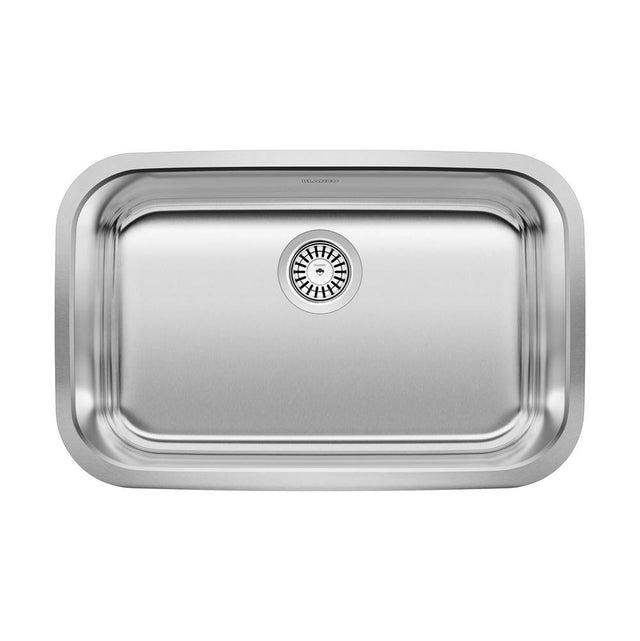 Blanco - Stellar 28'' Single Bowl Undermount Stainless Steel ADA Kitchen Sink - Brushed