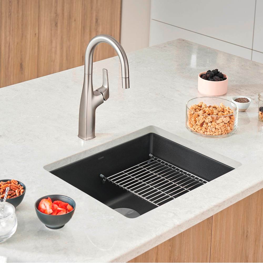 Precis SILGRANIT 21'' Single Bowl Undermount Kitchen Sink - Coal Black