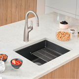 Precis SILGRANIT 21'' Single Bowl Undermount Kitchen Sink - Coal Black