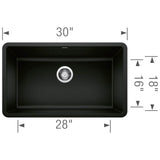 Precis SILGRANIT 30'' Single Bowl Undermount Kitchen Sink - Cinder