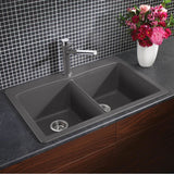 Diamond SILGRANIT 33'' 50/50 Double Bowl Dual Mount Kitchen Sink - Cafe