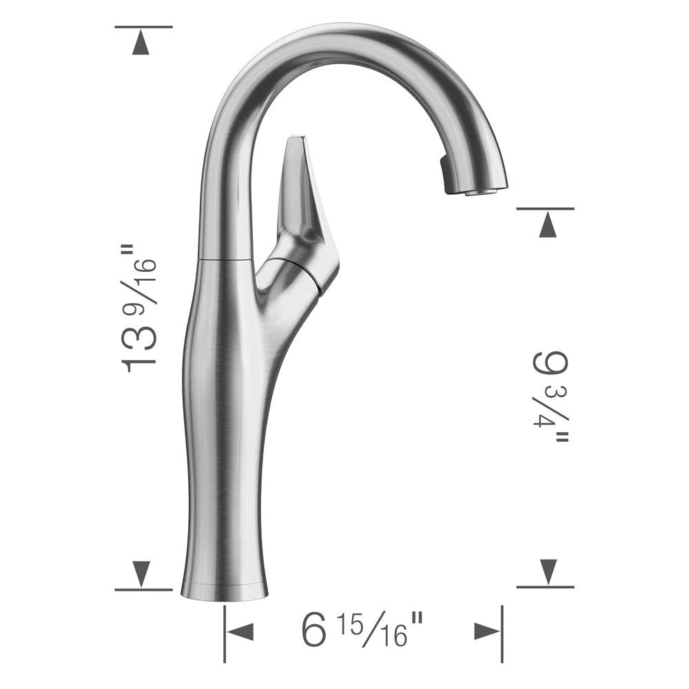 Artona Pull-Down Dual-Spray Bar Faucet - PVD Steel/Anthracite