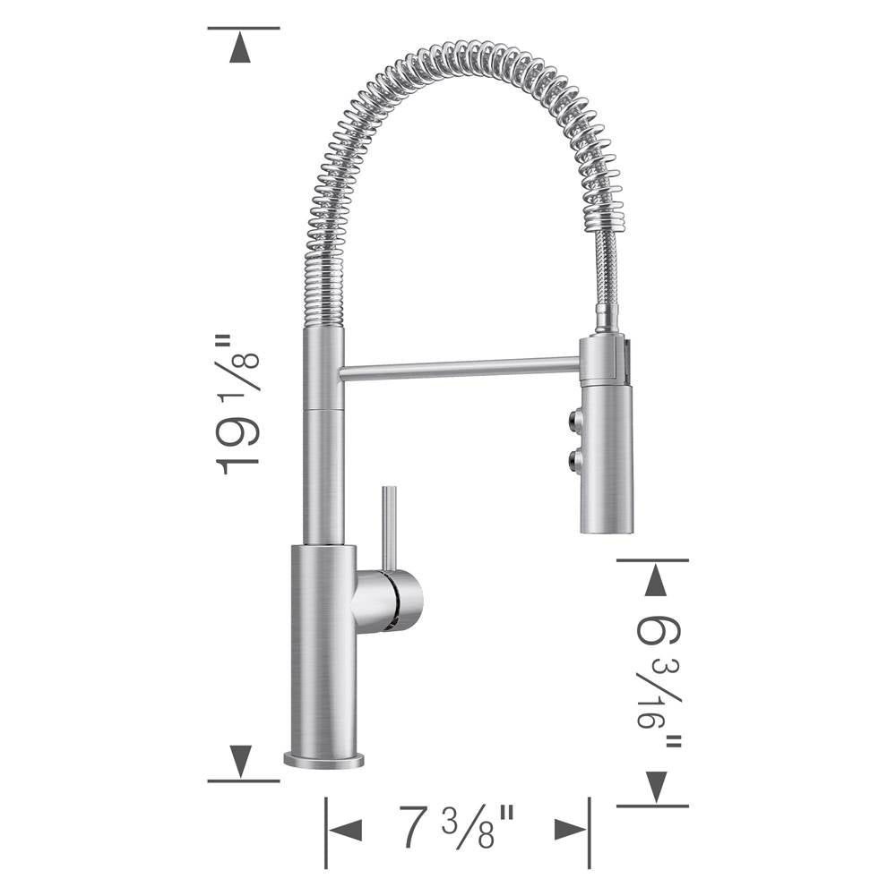 Catris Semi-Pro Pull-Down Dual-Spray Kitchen Faucet - Chrome