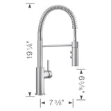 Catris Semi-Pro Pull-Down Dual-Spray Kitchen Faucet - Chrome